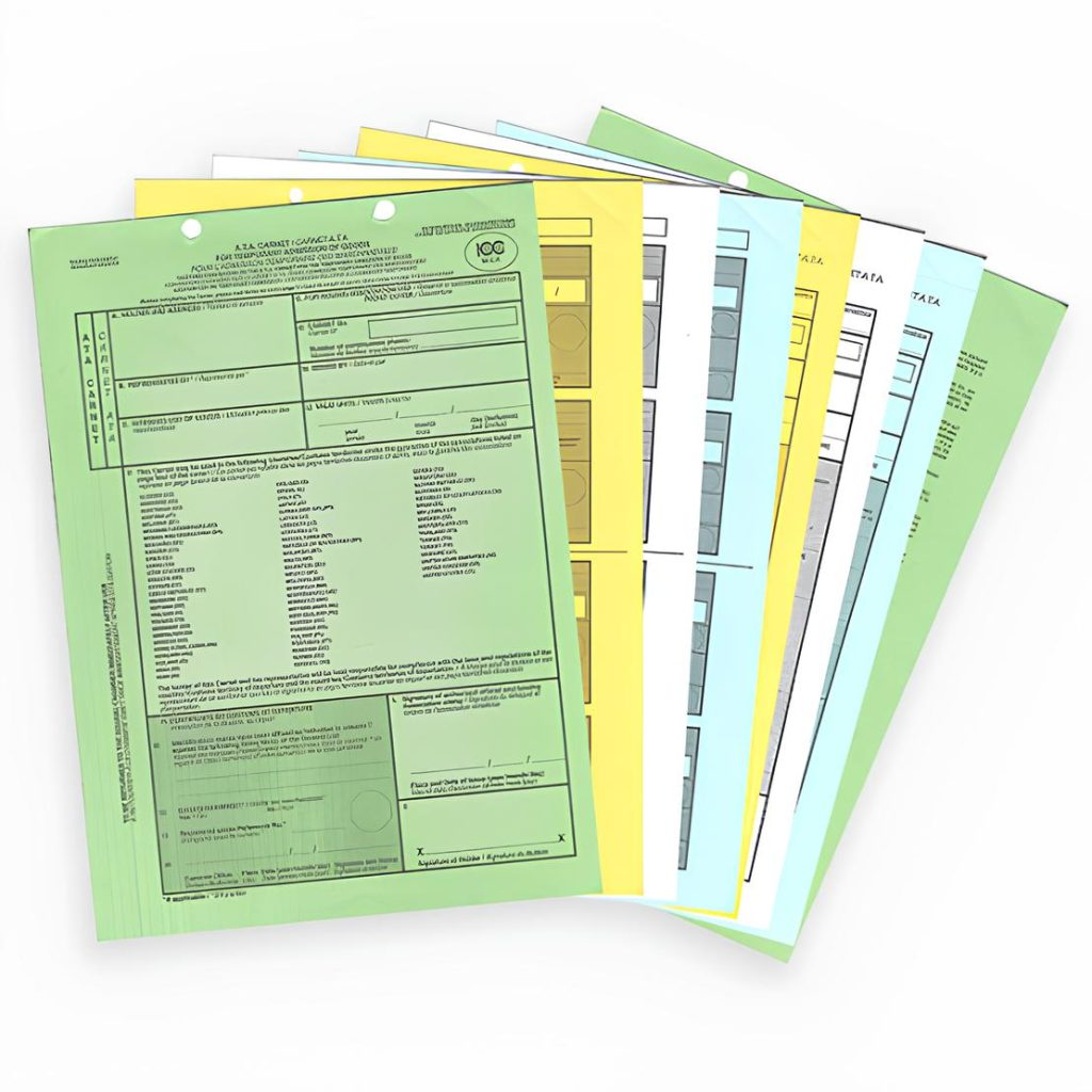 Przykładowy dokument ATA Carnet dla międzynarodowego transportu sprzętu na potrzeby wydarzeń